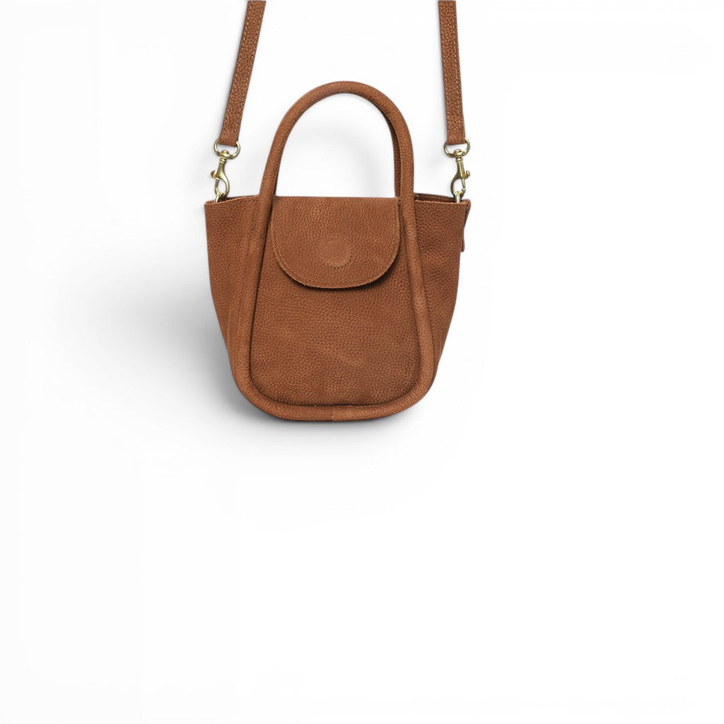 Mini Ellis Top Handle Crossbody in Brandy Nubuck