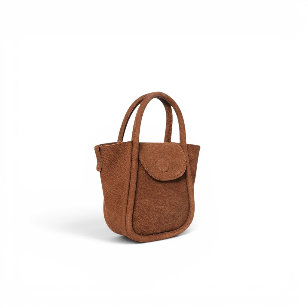 Mini Ellis Top Handle Crossbody in Brandy Nubuck