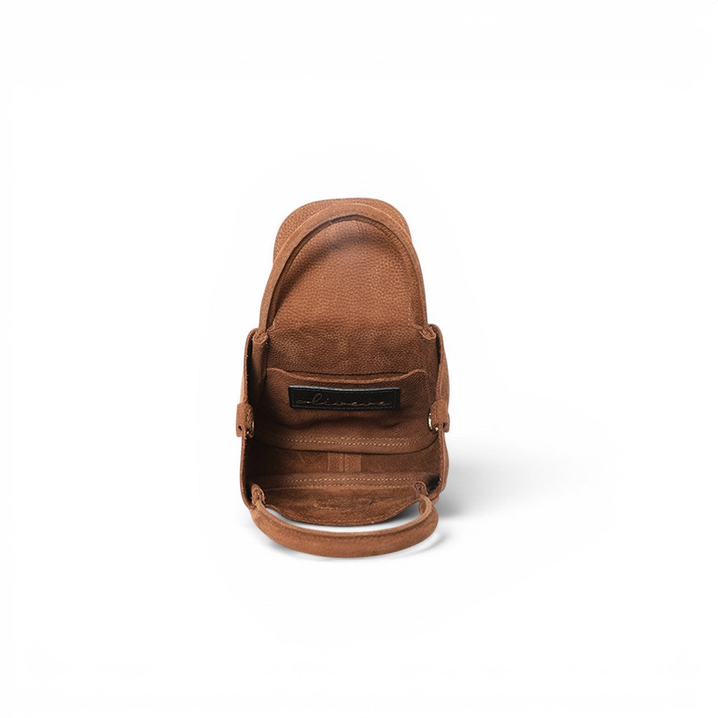Mini Ellis Top Handle Crossbody in Brandy Nubuck