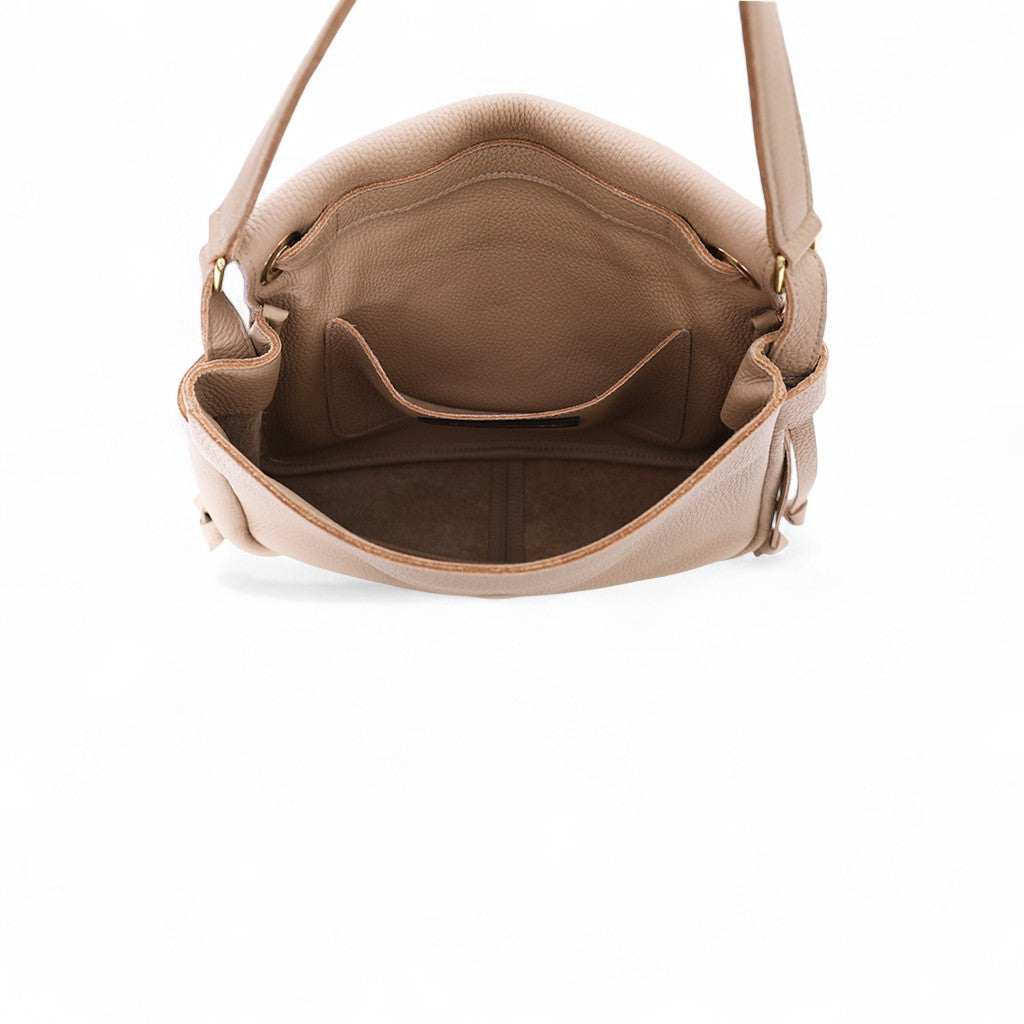 Remi Medium Slouchy Shoulder in Cappuccino Buffalo Cowhide