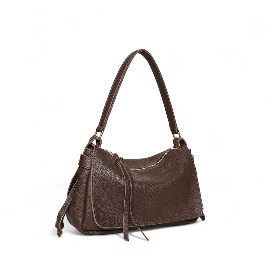 Remi Medium Slouchy Shoulder in Chestnut Buffalo Cowhide