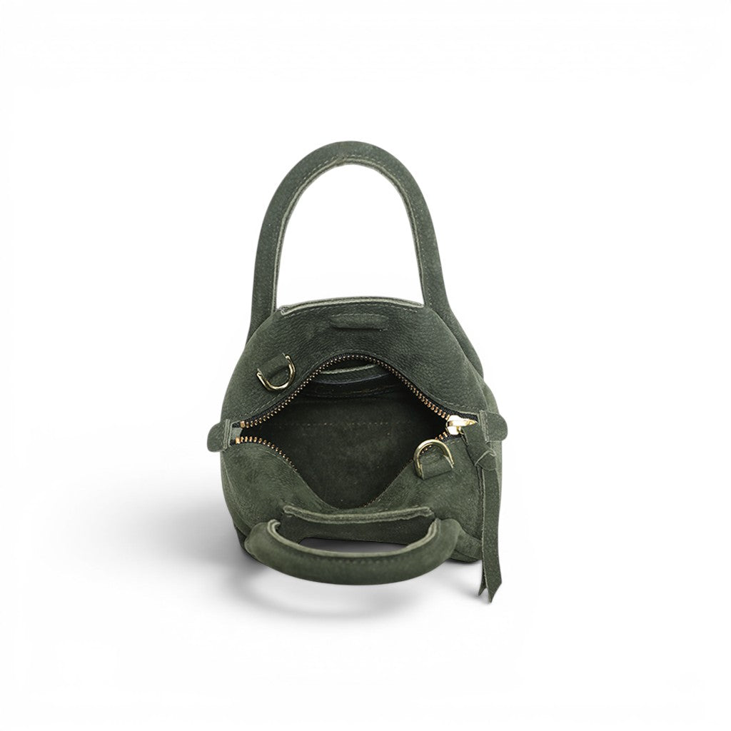 Mini Taya Top Handle Crossbody in Moss Nubuck