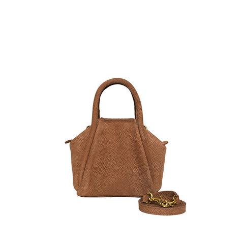 Mini Taya Top handle Crossbody in Brandy Nubuck