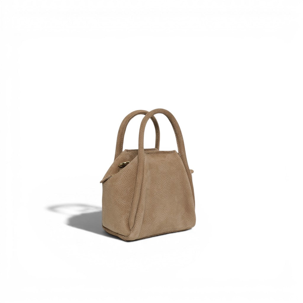 Mini Taya Top Handle Crossbody in Biscotto Nubuck