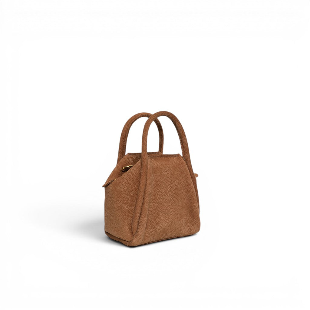 Mini Taya Top handle Crossbody in Brandy Nubuck