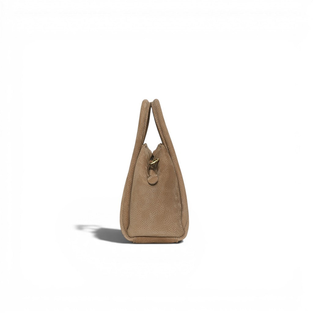 Mini Taya Top Handle Crossbody in Biscotto Nubuck