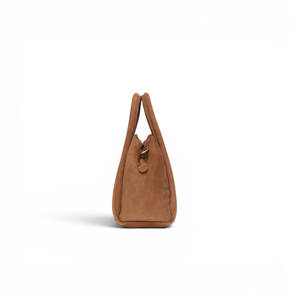 Mini Taya Top handle Crossbody in Brandy Nubuck