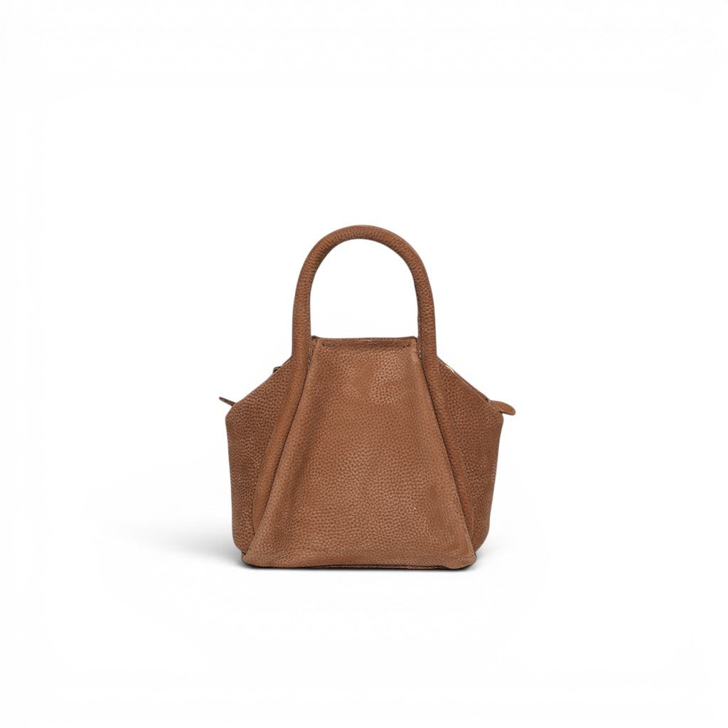 Mini Taya Top handle Crossbody in Brandy Nubuck