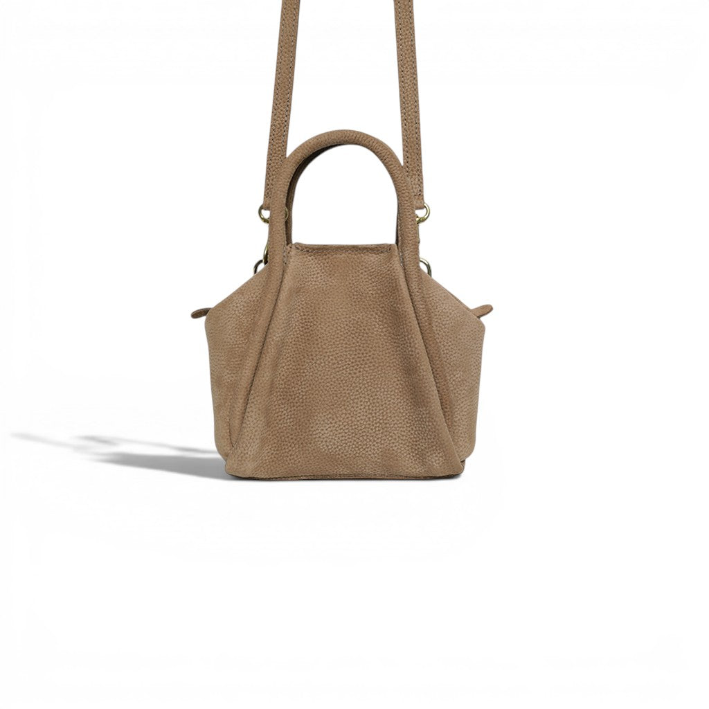 Mini Taya Top Handle Crossbody in Biscotto Nubuck