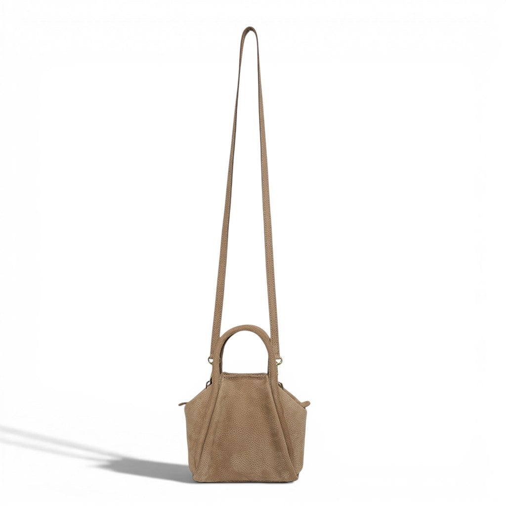 Mini Taya Top Handle Crossbody in Biscotto Nubuck