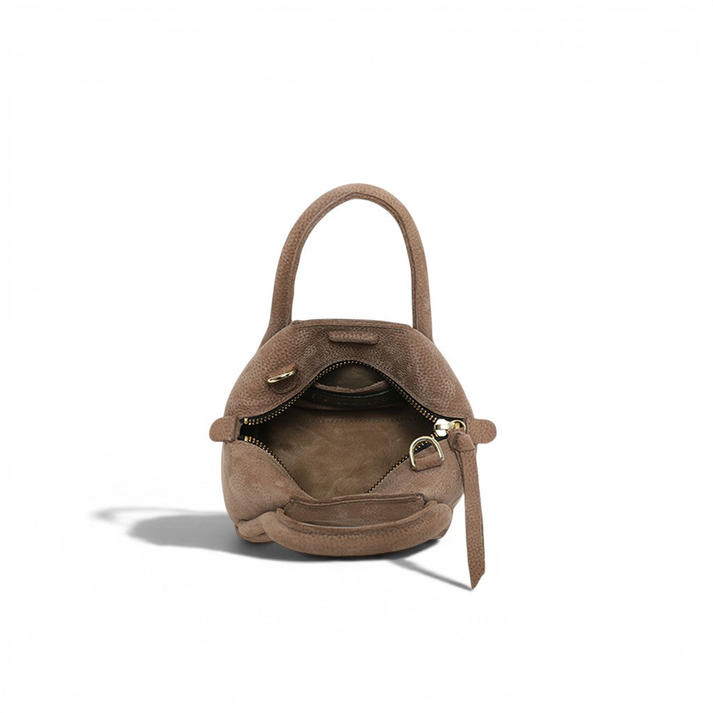 Mini Taya Top Handle Crossbody in Biscotto Nubuck