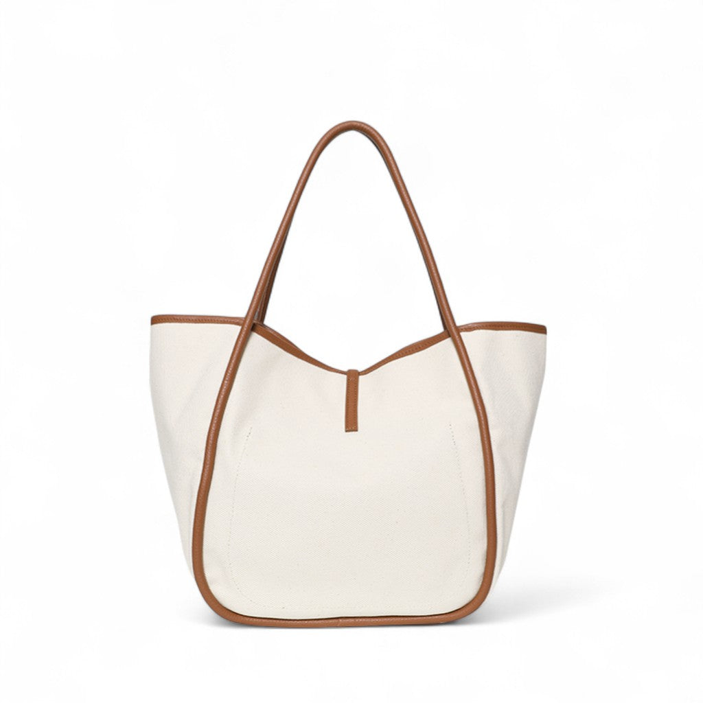 Ellis in Natural Canvas with Caramel Italian Buffalo Cowhide