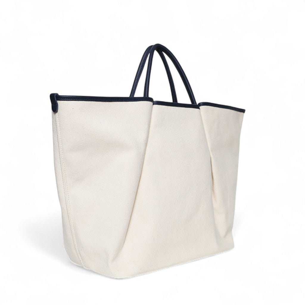 Soleil  Weekender with Crossbody in Natural Canvas with Insignia Buffalo Cowhide
