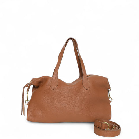 Sutton Convertible Satchel in Caramel Italian Buffalo Cowhide