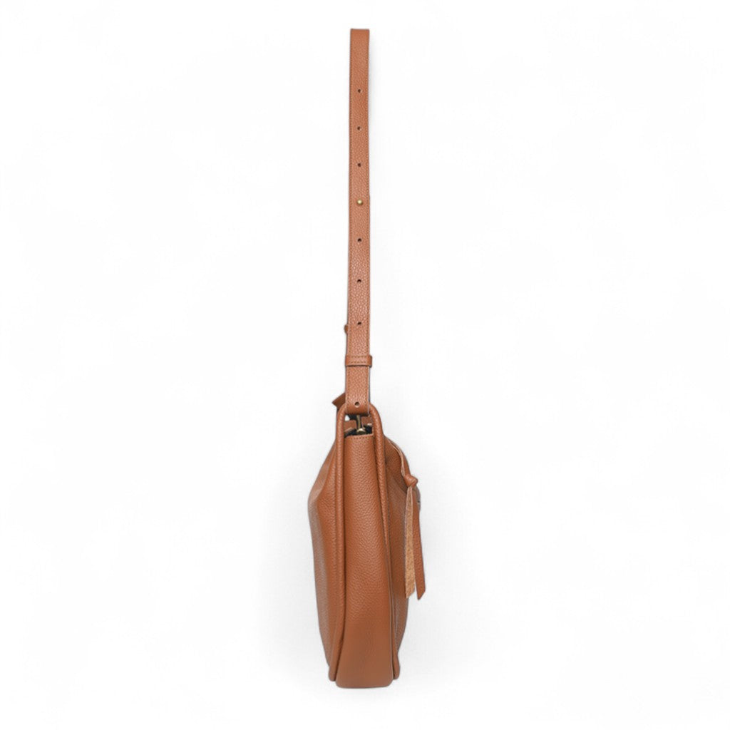 Catalina Adjustable Hobo in Caramel Italian Buffalo Cowhide
