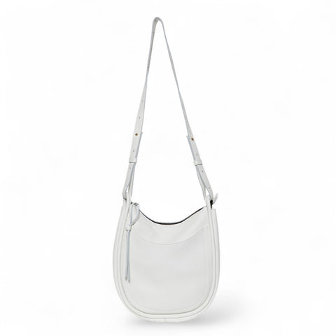 Catalina Adjustable Hobo in White Italian Buffalo Cowhide