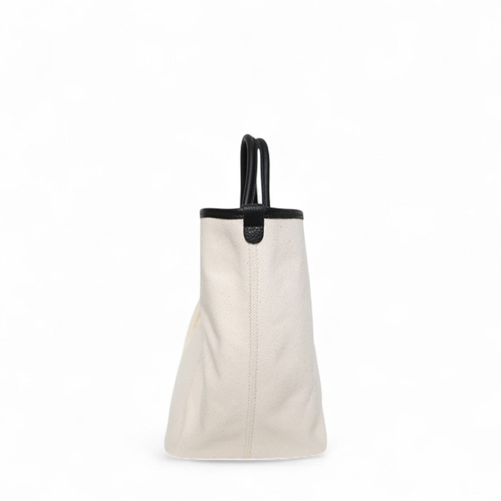 Soleil Day Tote with Crossbody in Natural Canvas with Black Buffalo Cowhide