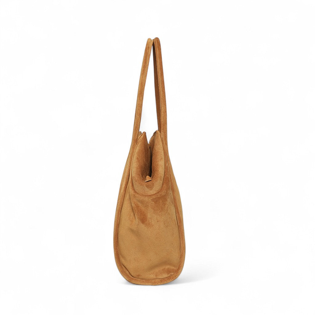 Taya Tote in Cuoio Italian Leather Backed Suede