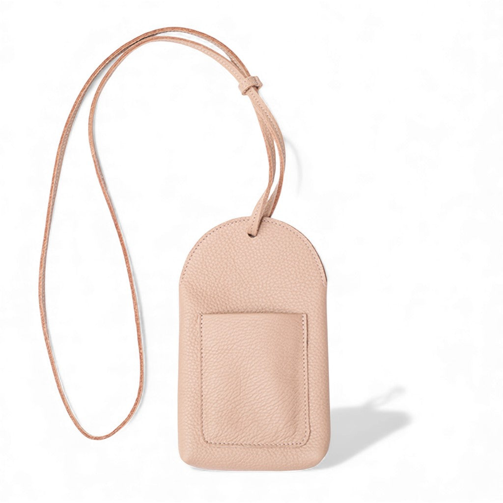 Paulina Phone Bag in Nude Italian Buffalo Cowhide