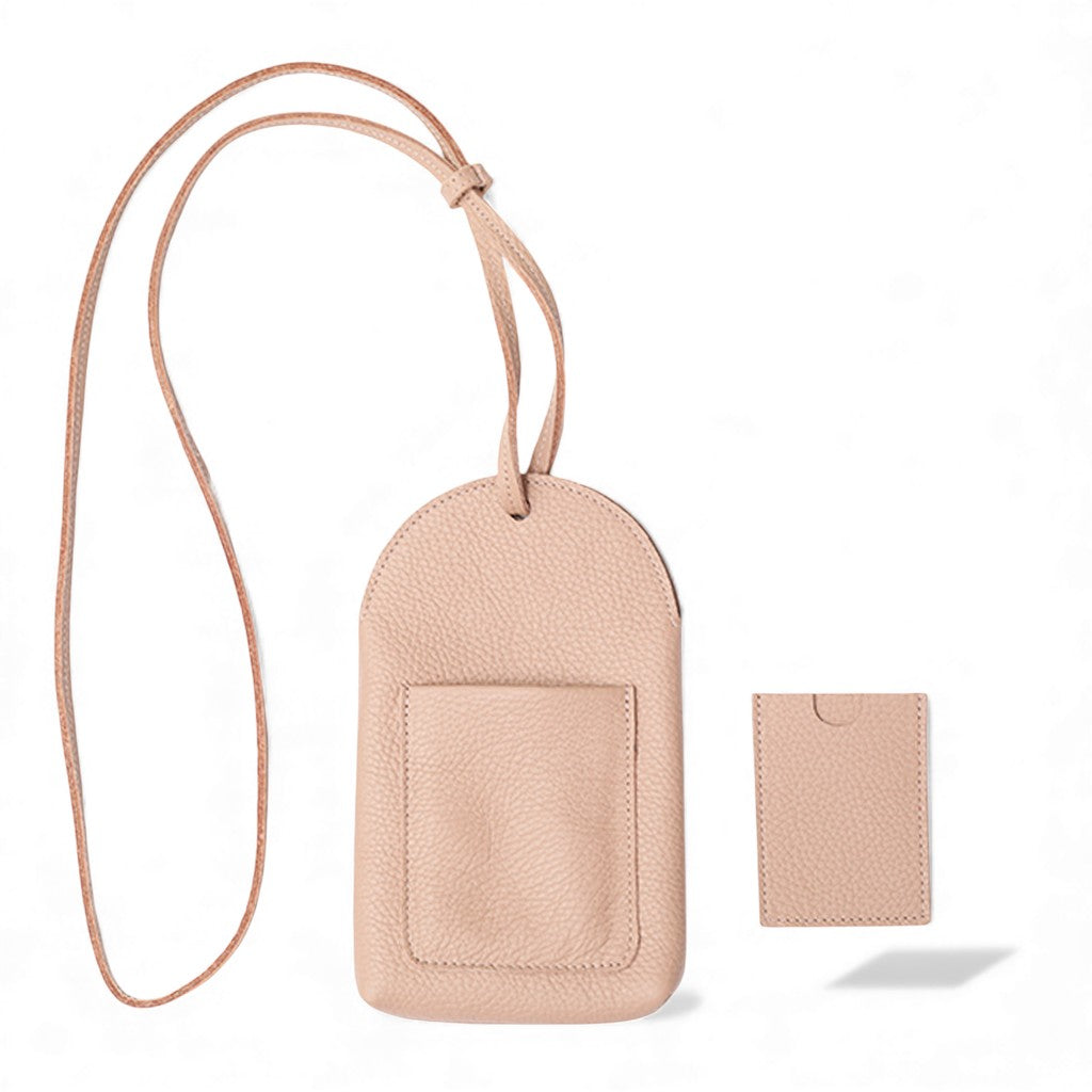 Paulina Phone Bag in Nude Italian Buffalo Cowhide
