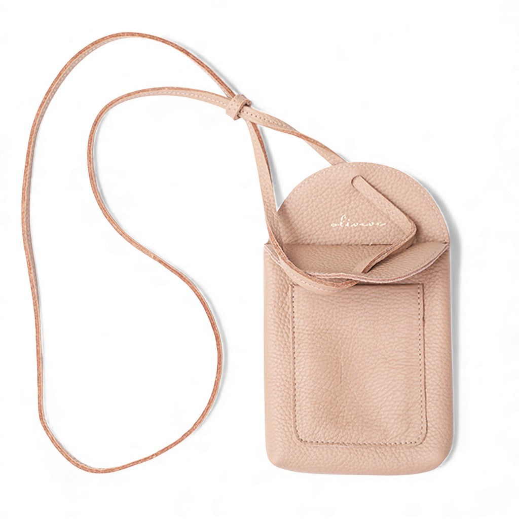 Paulina Phone Bag in Nude Italian Buffalo Cowhide