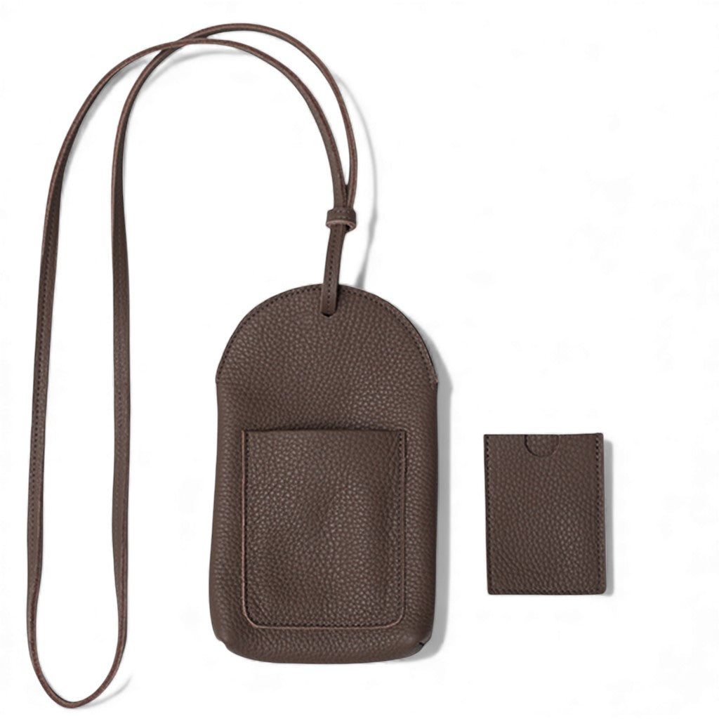 Paulina Phone Bag in Chestnut Italian Buffalo Cowhide