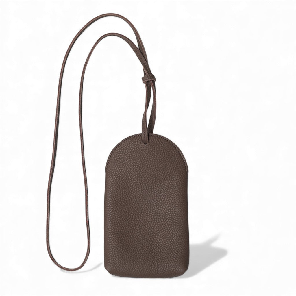 Paulina Phone Bag in Chestnut Italian Buffalo Cowhide