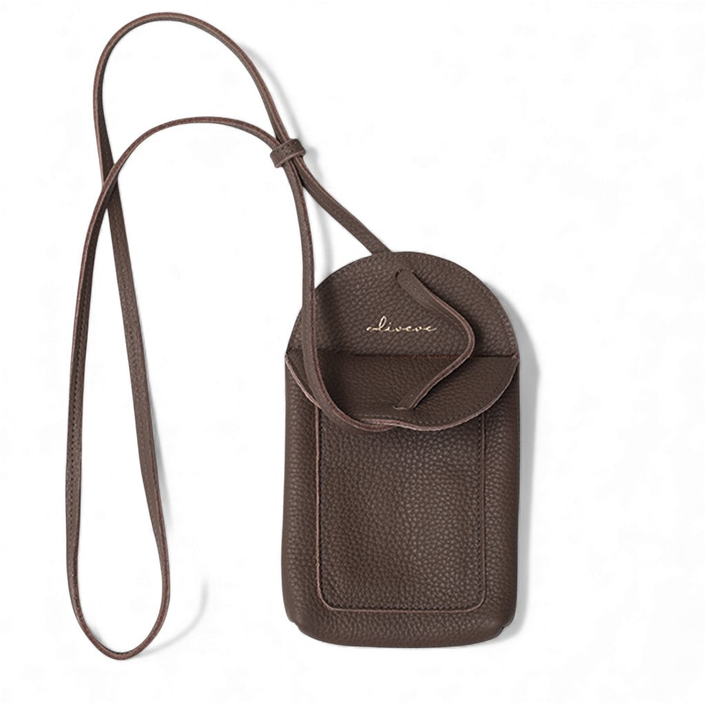 Paulina Phone Bag in Chestnut Italian Buffalo Cowhide