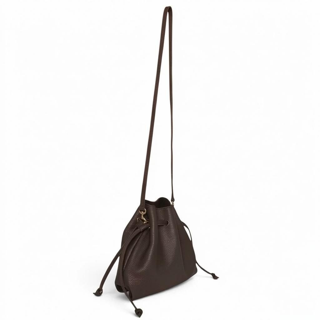 Mini Aurelia Drawstring in Chestnut Italian Buffalo Cowhide
