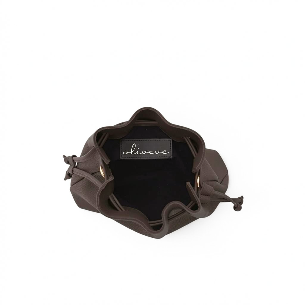Mini Aurelia Drawstring in Chestnut Italian Buffalo Cowhide