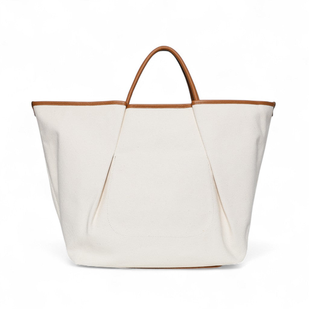 Soleil Weekender with Crossbody in Natural Canvas with Miel Buffalo Cowhide