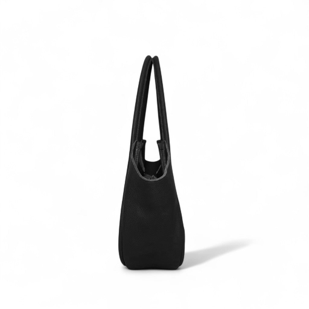 Eden Tote in Black Italian Buffalo Cowhide