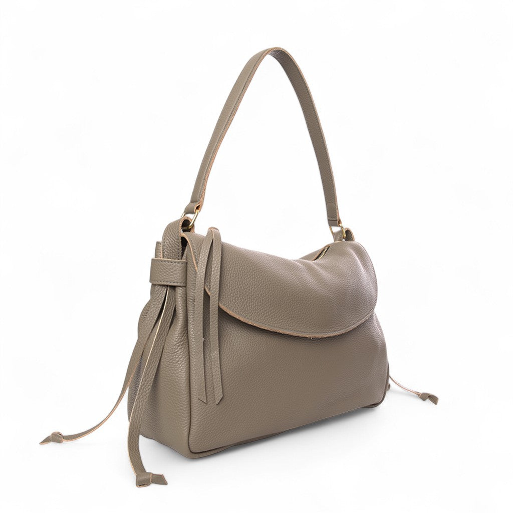 Reese Large Slouchy Shoulder in Portobello Buffalo Cowhide