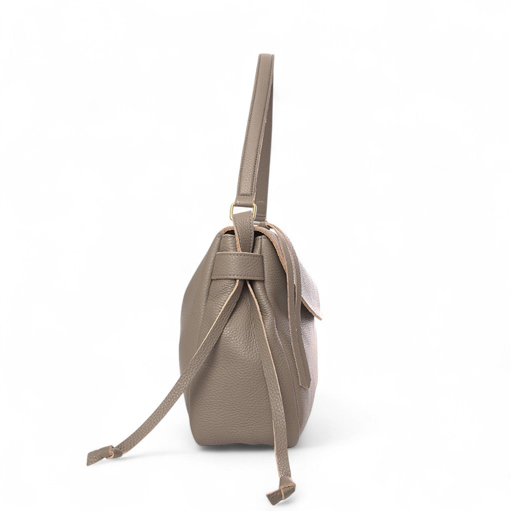 Reese Large Slouchy Shoulder in Portobello Buffalo Cowhide