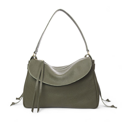 Reese Large Slouchy Shoulder in Cypress Buffalo Cowhide