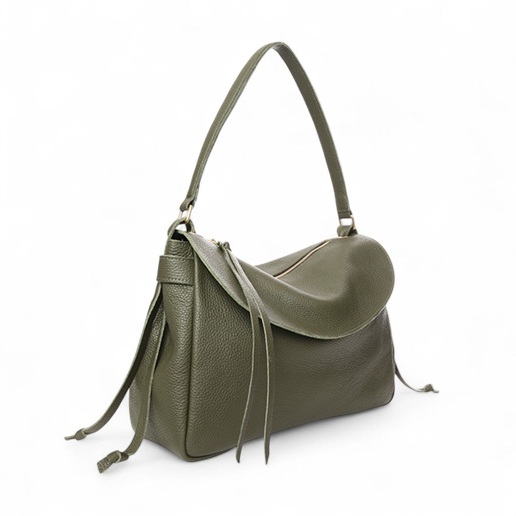 Reese Large Slouchy Shoulder in Cypress Buffalo Cowhide