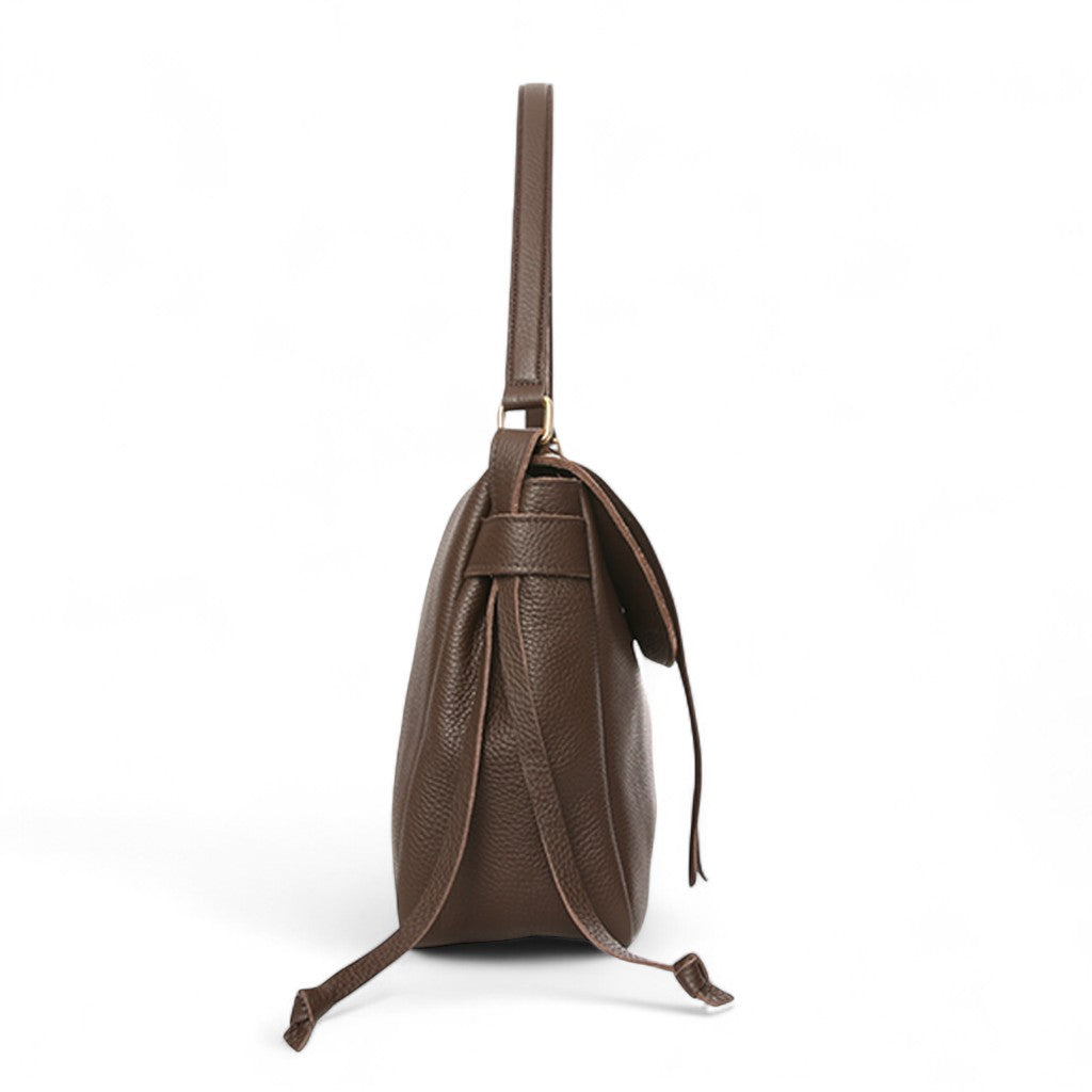 Reese Large Slouchy Shoulder in Chestnut Buffalo Cowhide