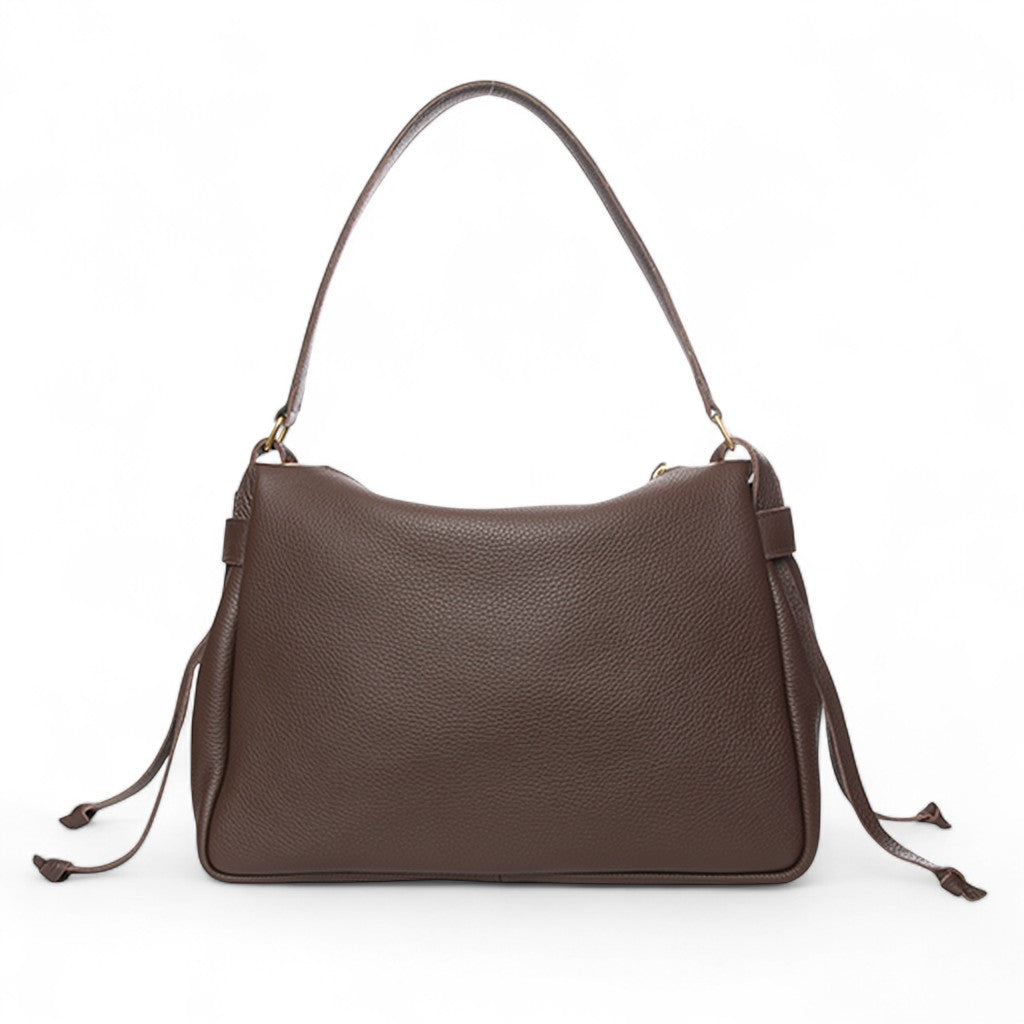 Reese Large Slouchy Shoulder in Chestnut Buffalo Cowhide