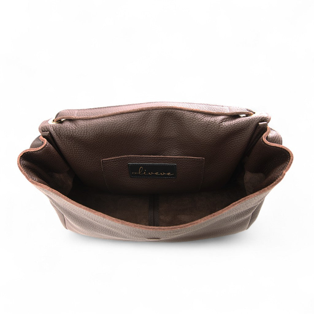 Reese Large Slouchy Shoulder in Chestnut Buffalo Cowhide