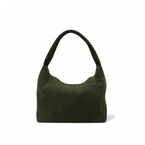 Alessia Shoulder Bag in Forest Italian Leather Backed Suede