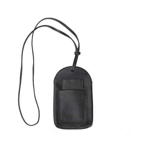 Paulina Phone Bag in Black Italian Buffalo Cowhide