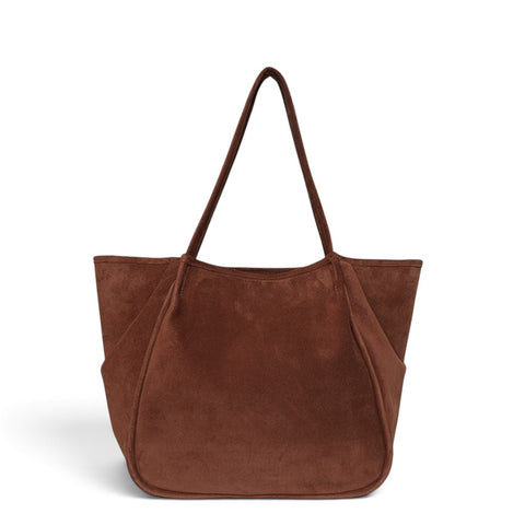 Toni Tote in Espresso Italian Leather Backed Suede