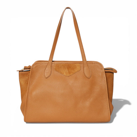 Piper Portfolio in Miel Italian Buffalo Cowhide with Cuoio Italian Leather Backed Suede