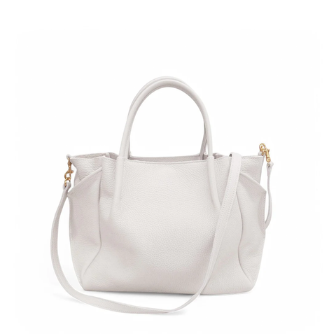 Zoe Tote in White Italian Buffalo Cowhide