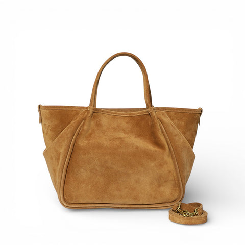 Vittoria Tote in Cuoio Italian Leather Backed Suede