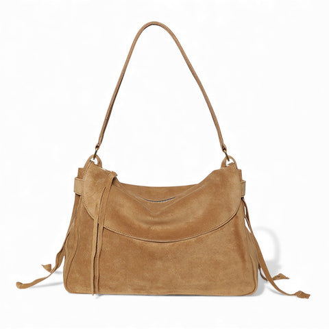 Reese Large Slouchy Shoulder in Pane Italian Leather Backed Suede