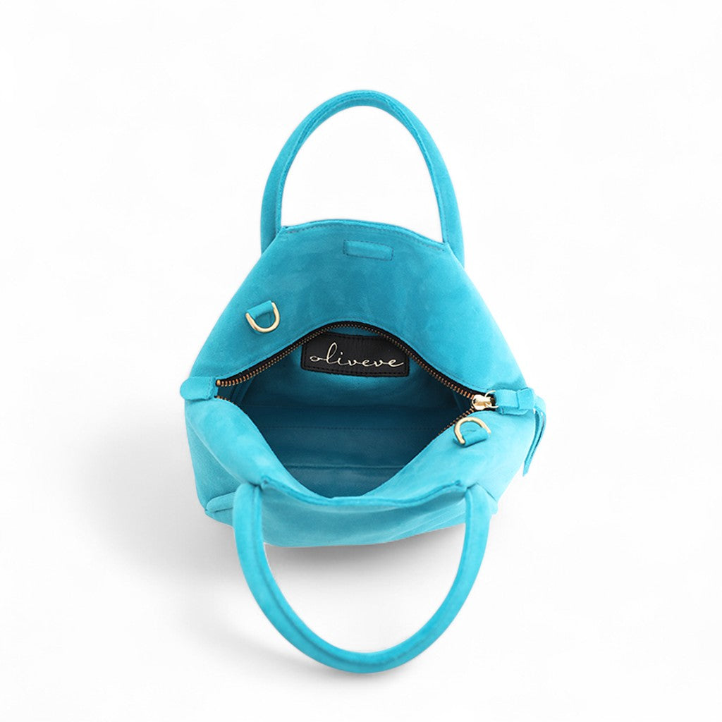 Taya Top Handle Crossbody in Tropea Italian Leather Backed Suede
