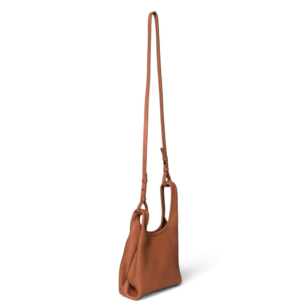 Amalia Top Handle Crossbody in Caramel Italian Buffalo Cowhide