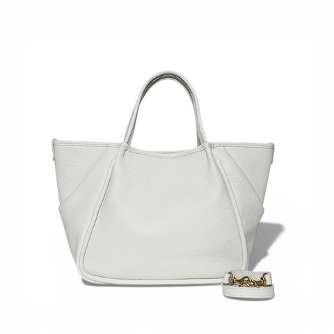 Vittoria Tote in White Italian Buffalo Cowhide