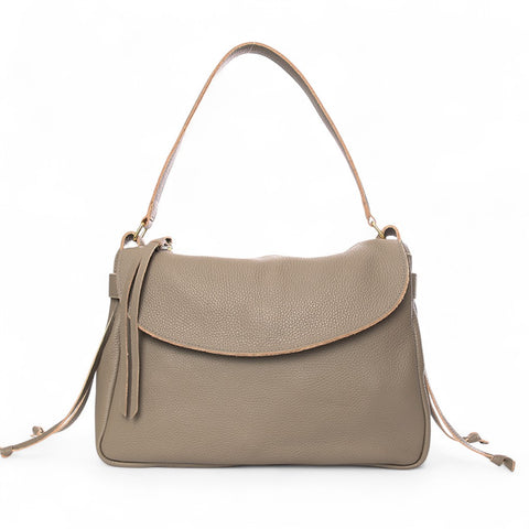 Reese Large Slouchy Shoulder in Portobello Buffalo Cowhide